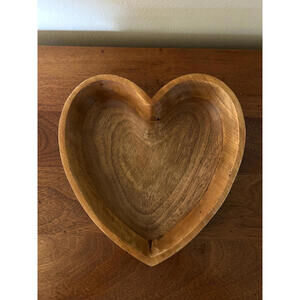 Wooden Heart-Shaped Large Decorative Nesting Bowl (Oness Home)
